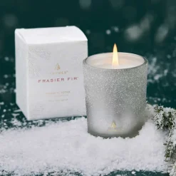Frasier Fir Flocked Votive Candle