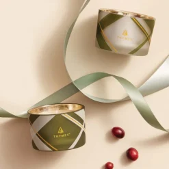Frasier Fir Frosted Plaid Candle Set