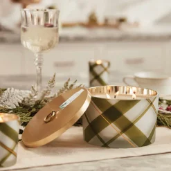 Frasier Fir Frosted Plaid 3-Wick Candle