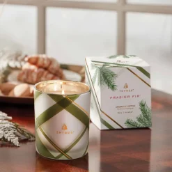 Frasier Fir Frosted Plaid Votive Candle