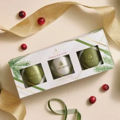 Frasier Fir Frosted Plaid Votive Trio