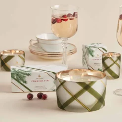 Frasier Fir Frosted Plaid 3-Wick Candle
