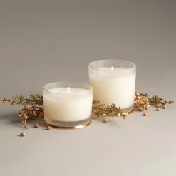 Frasier Fir Large Frosted Wood Grain Candle