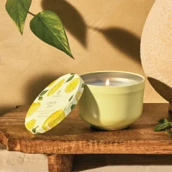 Lemon Leaf Poured Candle Tin