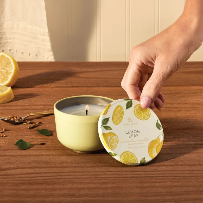 Lemon Leaf Poured Candle Tin