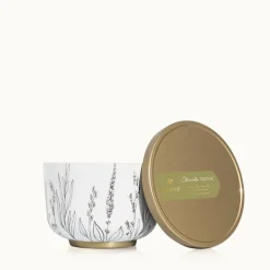 Outdoor Oasis Citronella Grove Poured Candle Tin with Gold Lid