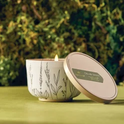 Outdoor Oasis Citronella Grove Poured Candle Tin with Gold Lid